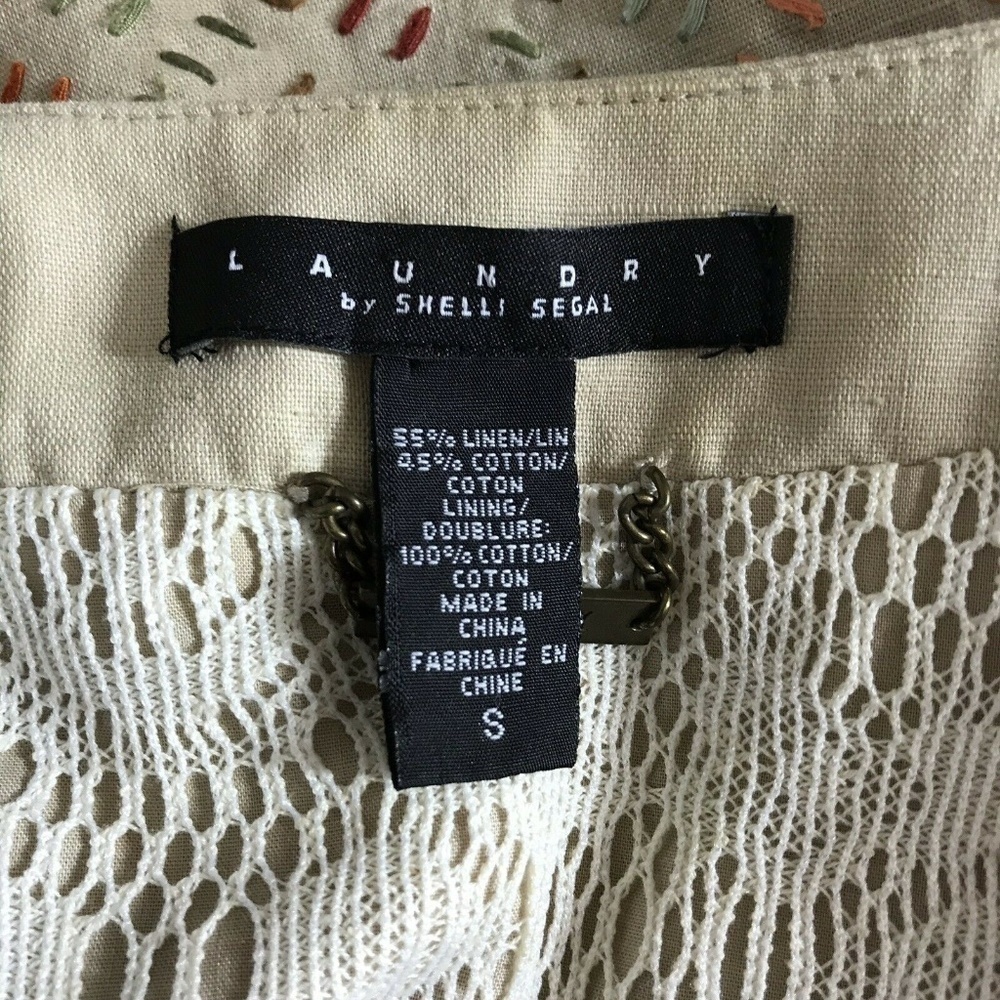 Laundry by Shelli Segal Linen Crop Jacket Small - Picture 5 of 6